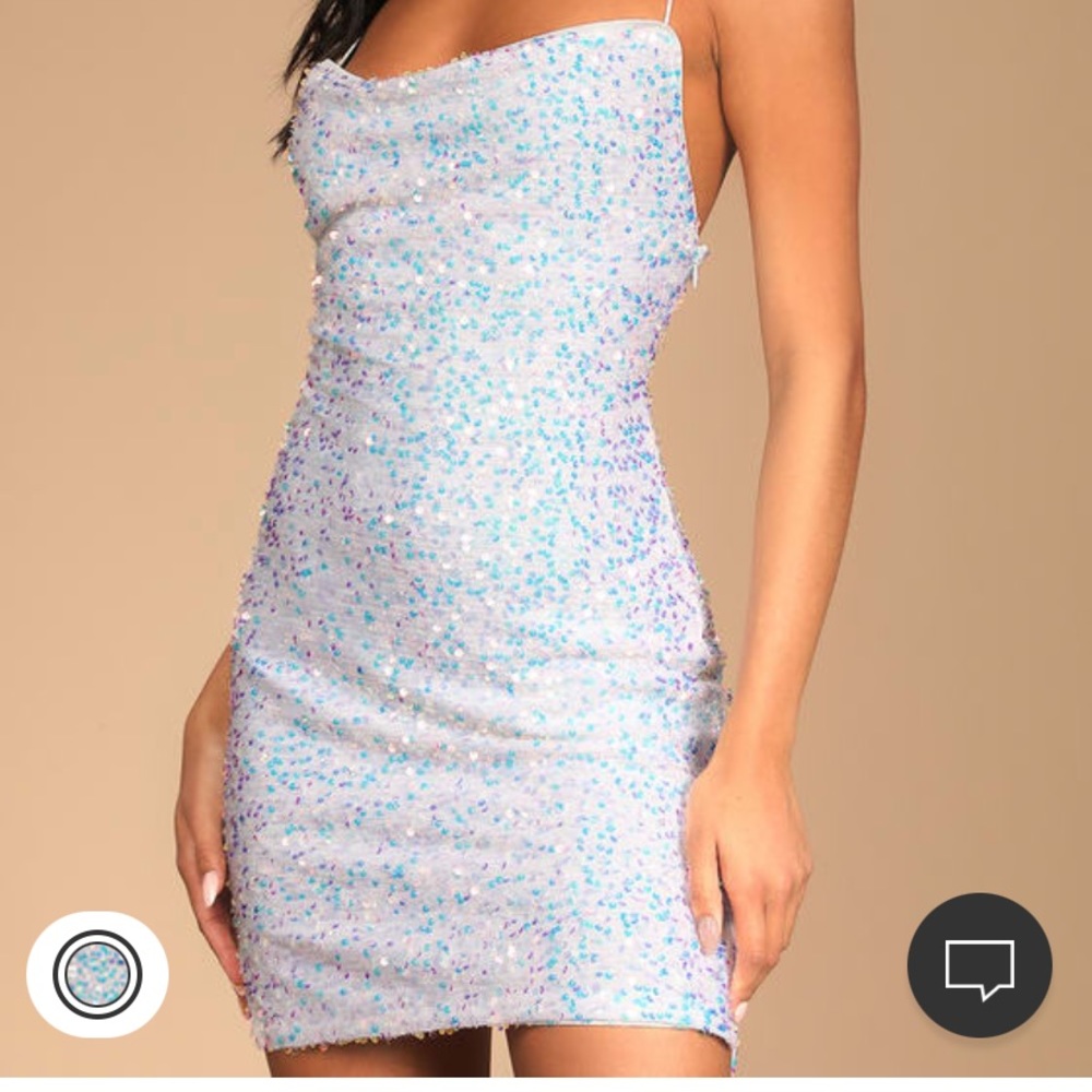 Lulus Sparkle More White sequin bodycon dress